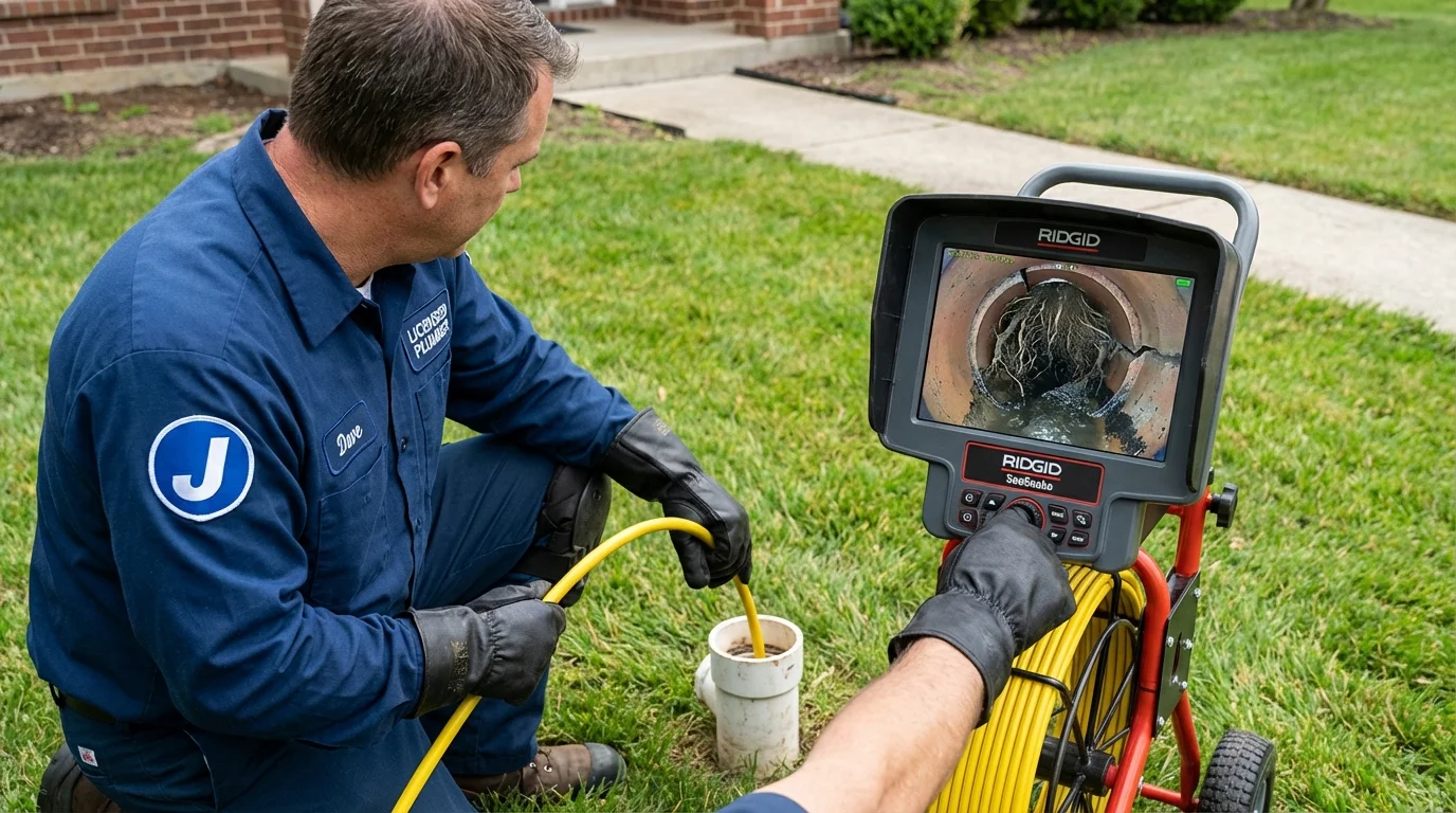 Sewer camera inspection being performed by Johns Plumbing LLC in Mammoth
