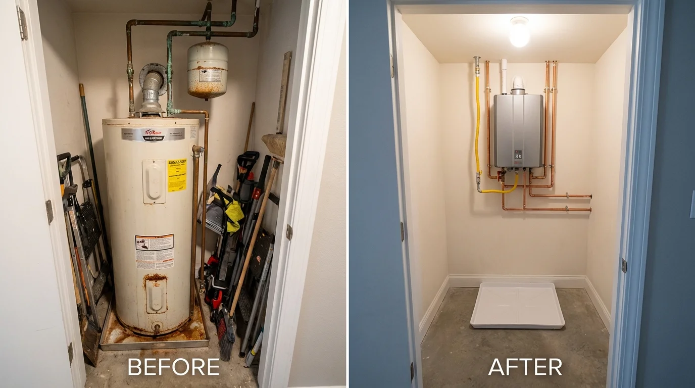 Tank water heater versus wall-mounted tankless unit comparison for Mammoth, AZ homeowners