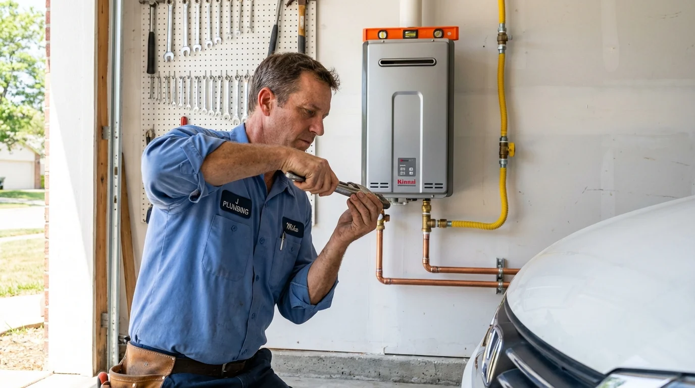 Tankless water heater installation by a Johns Plumbing LLC plumber in Mammoth
